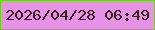 文字の大きさ：5、枠の色：63d708、背景の色：e791e7、文字の色：362115 無料ブログパーツのブログ時計