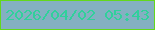 文字の大きさ：2、枠の色：63d81c、背景の色：84b0c1、文字の色：31d09b 無料ブログパーツのブログ時計