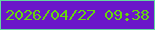 文字の大きさ：2、枠の色：63d8a1、背景の色：6b17c9、文字の色：66d60e 無料ブログパーツのブログ時計