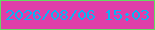 文字の大きさ：5、枠の色：63dc61、背景の色：df3ea9、文字の色：0ab3f4 無料ブログパーツのブログ時計