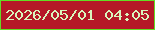 文字の大きさ：5、枠の色：63dd24、背景の色：b51827、文字の色：d9f5bd 無料ブログパーツのブログ時計