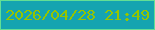 文字の大きさ：2、枠の色：63df95、背景の色：15a4b0、文字の色：95c500 無料ブログパーツのブログ時計