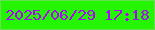 文字の大きさ：1、枠の色：63e151、背景の色：25f502、文字の色：ac05f8 無料ブログパーツのブログ時計