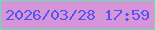 文字の大きさ：2、枠の色：63e2b1、背景の色：d695d8、文字の色：5753f0 無料ブログパーツのブログ時計