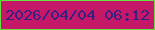 文字の大きさ：2、枠の色：63e33f、背景の色：c61869、文字の色：362183 無料ブログパーツのブログ時計