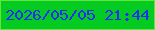 文字の大きさ：5、枠の色：63e53c、背景の色：04cb21、文字の色：222cf7 無料ブログパーツのブログ時計
