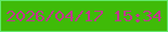 文字の大きさ：5、枠の色：63e96c、背景の色：3fbb08、文字の色：c0388c 無料ブログパーツのブログ時計