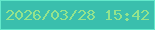 文字の大きさ：1、枠の色：63e9cb、背景の色：3abfad、文字の色：93e38d 無料ブログパーツのブログ時計