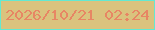 文字の大きさ：4、枠の色：63e9d1、背景の色：dac37e、文字の色：e78664 無料ブログパーツのブログ時計