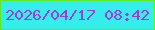 文字の大きさ：4、枠の色：63ea14、背景の色：35eeeb、文字の色：a03be0 無料ブログパーツのブログ時計