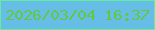 文字の大きさ：2、枠の色：63ec9c、背景の色：66bee7、文字の色：61c83f 無料ブログパーツのブログ時計