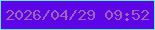 文字の大きさ：3、枠の色：63ece2、背景の色：5e05e7、文字の色：9d66b3 無料ブログパーツのブログ時計
