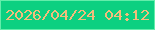 文字の大きさ：4、枠の色：63edab、背景の色：0cd081、文字の色：f3bd7c 無料ブログパーツのブログ時計
