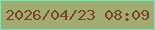 文字の大きさ：2、枠の色：63eec8、背景の色：a1ad70、文字の色：7e4228 無料ブログパーツのブログ時計