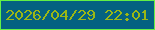 文字の大きさ：3、枠の色：63f046、背景の色：046281、文字の色：9bb716 無料ブログパーツのブログ時計