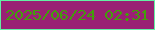 文字の大きさ：2、枠の色：63f0a4、背景の色：992174、文字の色：429e0a 無料ブログパーツのブログ時計