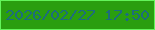 文字の大きさ：2、枠の色：63f45a、背景の色：2a9e0f、文字の色：1d6c7d 無料ブログパーツのブログ時計