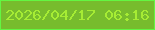 文字の大きさ：5、枠の色：63f642、背景の色：77bc2d、文字の色：a6ec34 無料ブログパーツのブログ時計