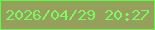 文字の大きさ：2、枠の色：63f748、背景の色：969f5c、文字の色：7af962 無料ブログパーツのブログ時計