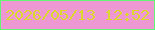 文字の大きさ：3、枠の色：63f775、背景の色：ed97d3、文字の色：ddd82d 無料ブログパーツのブログ時計