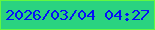 文字の大きさ：2、枠の色：63f841、背景の色：2ad380、文字の色：0510f8 無料ブログパーツのブログ時計