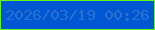 文字の大きさ：4、枠の色：63fa16、背景の色：0057d2、文字の色：2b71d4 無料ブログパーツのブログ時計