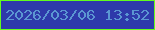 文字の大きさ：5、枠の色：63fc1d、背景の色：2e3aaa、文字の色：5b96d2 無料ブログパーツのブログ時計