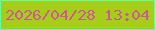文字の大きさ：2、枠の色：63ff9e、背景の色：a6cd18、文字の色：cf5997 無料ブログパーツのブログ時計