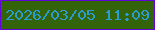 文字の大きさ：4、枠の色：6403d7、背景の色：33640a、文字の色：2a9cd1 無料ブログパーツのブログ時計