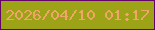 文字の大きさ：2、枠の色：640468、背景の色：9da317、文字の色：f0a667 無料ブログパーツのブログ時計
