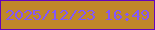 文字の大きさ：2、枠の色：6404bc、背景の色：c0872a、文字の色：8457f7 無料ブログパーツのブログ時計