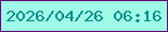 文字の大きさ：5、枠の色：640875、背景の色：9ffae7、文字の色：028f89 無料ブログパーツのブログ時計