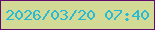 文字の大きさ：2、枠の色：640971、背景の色：d3da96、文字の色：28b9d4 無料ブログパーツのブログ時計