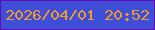 文字の大きさ：3、枠の色：640abd、背景の色：3e4ed7、文字の色：f09a2f 無料ブログパーツのブログ時計