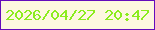 文字の大きさ：1、枠の色：640bbc、背景の色：fdf7e0、文字の色：8bec1e 無料ブログパーツのブログ時計
