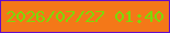 文字の大きさ：3、枠の色：640ccb、背景の色：f47818、文字の色：7dd808 無料ブログパーツのブログ時計
