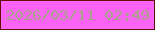 文字の大きさ：2、枠の色：640f02、背景の色：fb63f4、文字の色：ada38e 無料ブログパーツのブログ時計