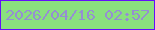 文字の大きさ：2、枠の色：640ffa、背景の色：8ae07e、文字の色：958fd2 無料ブログパーツのブログ時計
