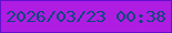 文字の大きさ：4、枠の色：6410ce、背景の色：af1de2、文字の色：0d477c 無料ブログパーツのブログ時計