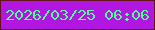 文字の大きさ：4、枠の色：64131b、背景の色：b217e1、文字の色：4efd93 無料ブログパーツのブログ時計