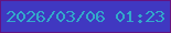 文字の大きさ：5、枠の色：641380、背景の色：4038c1、文字の色：33a9ca 無料ブログパーツのブログ時計