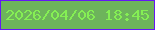 文字の大きさ：4、枠の色：6417f4、背景の色：6db45b、文字の色：85ef54 無料ブログパーツのブログ時計