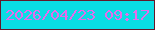 文字の大きさ：2、枠の色：641828、背景の色：0adde3、文字の色：e46ceb 無料ブログパーツのブログ時計