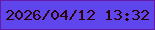 文字の大きさ：2、枠の色：641aa7、背景の色：5e45ec、文字の色：2d0308 無料ブログパーツのブログ時計