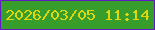 文字の大きさ：2、枠の色：641ac2、背景の色：379e2c、文字の色：ddd80f 無料ブログパーツのブログ時計