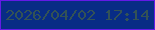 文字の大きさ：3、枠の色：641ae6、背景の色：082c85、文字の色：335256 無料ブログパーツのブログ時計
