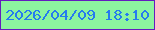 文字の大きさ：2、枠の色：641cbe、背景の色：8cf49f、文字の色：257bef 無料ブログパーツのブログ時計