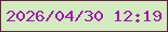 文字の大きさ：3、枠の色：642144、背景の色：d2ecc0、文字の色：a317b2 無料ブログパーツのブログ時計