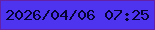 文字の大きさ：5、枠の色：6421a5、背景の色：4e34ee、文字の色：050334 無料ブログパーツのブログ時計