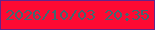 文字の大きさ：5、枠の色：64248b、背景の色：fd0a33、文字の色：43676f 無料ブログパーツのブログ時計